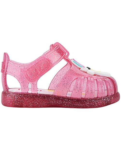 Igor Velcro Sandals - Tobby - Solid - Unicorn - Glitter Fucsia - Flexible and Resistant Sandals