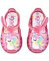 Igor Velcro Sandals - Tobby - Solid - Unicorn - Glitter Fucsia - Flexible and Resistant Sandals