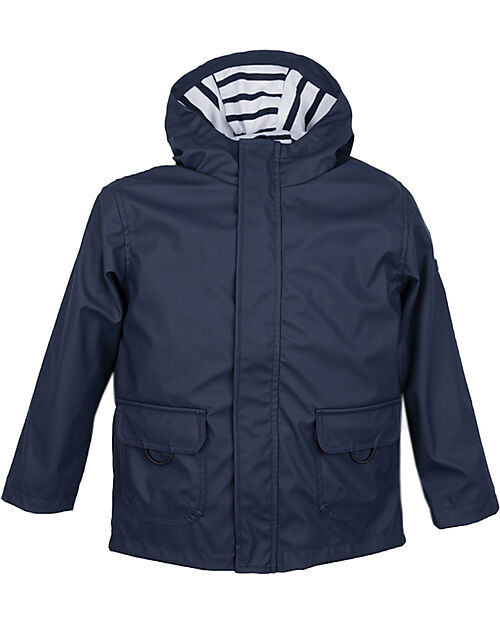 Igor Waterproof Coat Euri- Navy Blue - With Zipper and Velcro Fastening Strap Waterproof