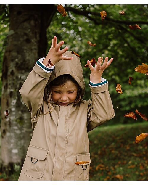 Igor Waterproof Coat Euri - Taupe - With Zipper and Velcro Fastening Strap Waterproof