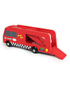 Ikonic Toys Wooden Race Car Transporter - Includes 2 race cars! Wooden Toy Cars, Trains & Trucks