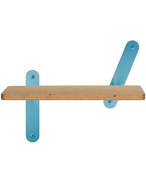 In2Wood Wooden Shelf - Blue - 36 x 18 x 1,5 cm - Useful and Original! Shelves