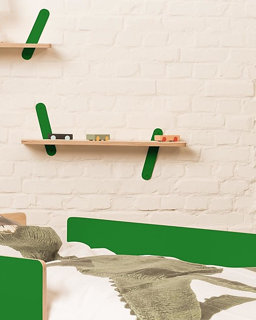 In2Wood Wooden Shelf - Green - 60 x 15 x 1,5 cm - Useful and Original! Shelves