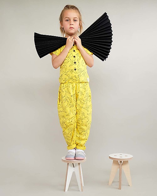 Indikidual Fugu, Banan Print Jumpsuit, Yellow - 100% organic cotton Babygrows