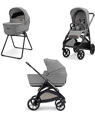 Inglesina Aptica System Duo Crystal Grey + Litio Frame Trio and Duo Strollers