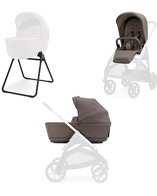 Inglesina Aptica System Duo - Essence Mokka - All Season Seat + Open Up Cot Pushchairs