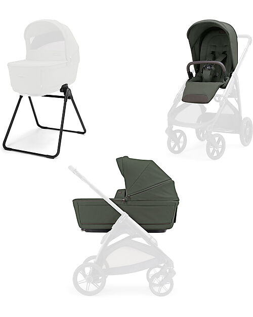 Inglesina Aptica System Duo - Ivy Green - All Season Seat + Open Up Cot Pushchairs