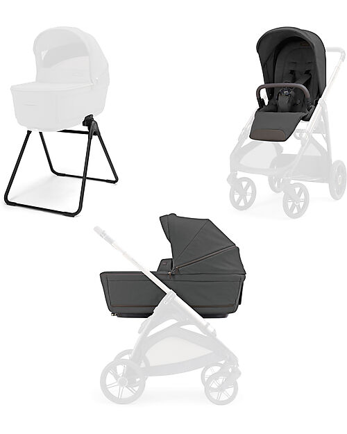 Inglesina Aptica System Duo - Marble Grey - All Season Seat + Open Up Cot Pushchairs