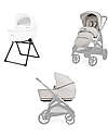 Inglesina Aptica System Duo - Opal Ivory - All Season Seat + Open Up Cot Trio and Duo Strollers