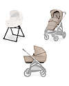 Inglesina Aptica System Duo - Pashmina Beige - All Season Seat + Open Up Cot Trio and Duo Strollers