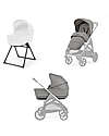 Inglesina Aptica System Duo - Platinum Grey - All Season Seat + Open Up Cot Trio and Duo Strollers