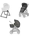 Inglesina Aptica System Duo - Velvet Grey - All Season Seat + Open Up Cot Trio and Duo Strollers