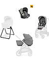 Inglesina Aptica System Quattro - Crystal Grey - All Season Seat + Open Up Cot + Standup + Darwin Car Seat Pushchairs