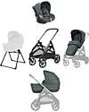 Inglesina Aptica System Quattro - Emerald Green - Stroller + Standup Cradle + Darwin Car Seat Trio and Duo Strollers
