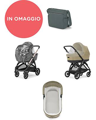 Inglesina Aptica System Quattro - Emerald Green - Stroller + Standup Cradle + Darwin Recline Car Seat Trio and Duo Strollers