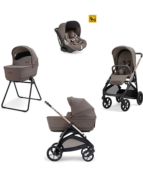 Inglesina Aptica System Quattro - Essence Mokka - All Season Seat + Cot Open Up + Standup + Car Seat Darwin + Palladio Frame Trio and Duo Strollers