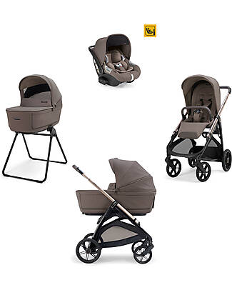 Inglesina Aptica System Quattro - Essence Mokka - All Season Seat + Cot Open Up + Standup + Car Seat Darwin + Palladio Frame Trio and Duo Strollers