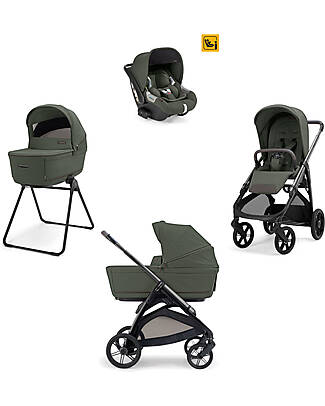 Inglesina Aptica System Quattro - Ivy Green - All Season Seat + Cot Open Up + Standup + Car Seat Darwin + Litio Frame Trio and Duo Strollers