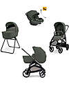 Inglesina Aptica System Quattro - Ivy Green - Stroller + Standup Bassinet + Car Seat Darwin Recline EVO + Litio Frame Pushchairs
