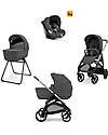 Inglesina Aptica System Quattro - Marble Grey - All Season Seat + Cot Open Up + Standup + Car Seat Darwin + Palladio Frame Trio and Duo Strollers