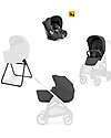 Inglesina Aptica System Quattro -Marble Grey - All Season Seat + Open Up Cot + Standup + Darwin Car Seat Pushchairs