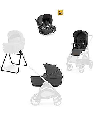 Inglesina Aptica System Quattro -Marble Grey - All Season Seat + Open Up Cot + Standup + Darwin Car Seat Pushchairs