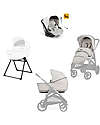 Inglesina Aptica System Quattro - Opal Ivory - All Season Seat + Open Up Cot + Standup + Darwin Recline Car Seat Trio and Duo Strollers