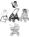 Inglesina Aptica System Quattro - Opal Ivory - Stroller + Standup Cradle + Darwin Car Seat Trio and Duo Strollers