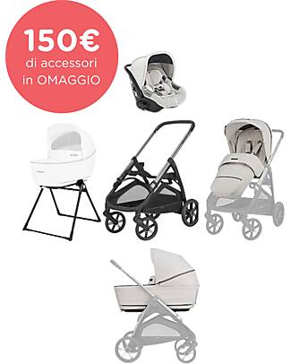 Inglesina Aptica System Quattro - Opal Ivory - Stroller + Standup Cradle + Darwin Car Seat Trio and Duo Strollers