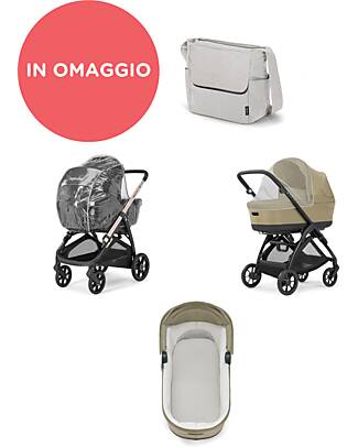 Inglesina Aptica System Quattro - Opal Ivory - Stroller + Standup Cradle + Darwin Car Seat Trio and Duo Strollers