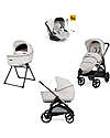 Inglesina Aptica System Quattro - Opal Ivory - Stroller + Standup Cradle + Darwin Recline Car Seat Trio and Duo Strollers
