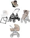 Inglesina Aptica System Quattro - Pashmina Beige - Stroller + Standup Cradle + Darwin Car Seat Trio and Duo Strollers