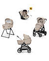 Inglesina Aptica System Quattro - Pashmina Beige - Stroller + Standup Cradle + Darwin Recline Car Seat Trio and Duo Strollers