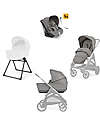 Inglesina Aptica System Quattro - Platinum Grey - All Season Seat + Open Up Cot + Standup + Darwin Recline Car Seat Trio and Duo Strollers