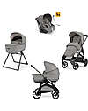 Inglesina Aptica System Quattro - Platinum Grey - Stroller + Standup Bassinett + Darwin Recline Car Seat Trio and Duo Strollers