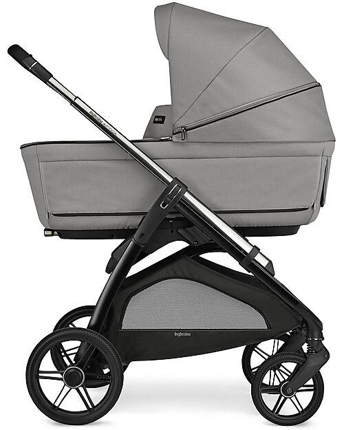 Inglesina Aptica System Quattro - Platinum Grey - Stroller + Standup Cradle + Darwin Car Seat Trio and Duo Strollers