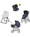 Inglesina Aptica System Quattro - Resort Blue - All Season Seat + Open Up Cot + Standup + Darwin Car Seat Trio and Duo Strollers
