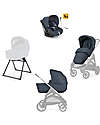 Inglesina Aptica System Quattro - Resort Blue - All Season Seat + Open Up Cot + Standup + Darwin Recline Car Seat Trio and Duo Strollers