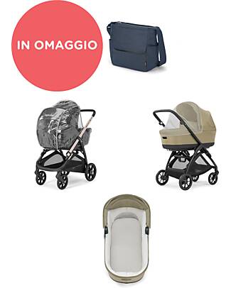 Inglesina Aptica System Quattro - Resort Blue - Stroller + Standup Cradle + Darwin Recline Car Seat Trio and Duo Strollers