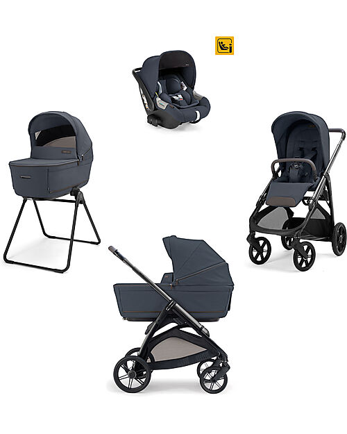 Inglesina Aptica System Quattro - Sapphire Blue - All Season Seat + Cot Open Up + Standup + Car Seat Darwin + Litio Frame Trio and Duo Strollers