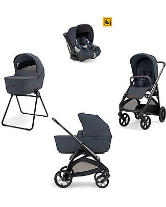 Inglesina Aptica System Quattro - Sapphire Blue - All Season Seat + Cot Open Up + Standup + Car Seat Darwin + Litio Frame Trio and Duo Strollers
