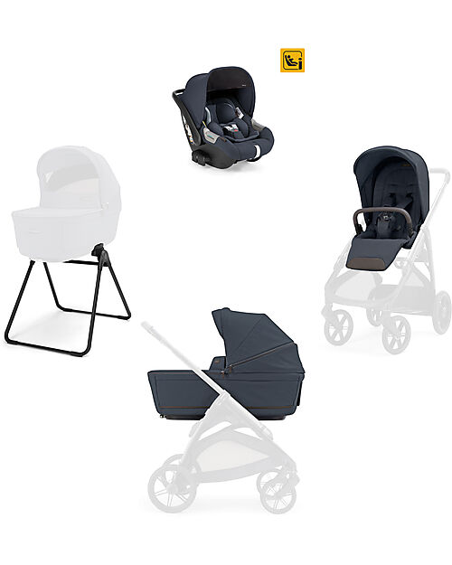 Inglesina Aptica System Quattro - Sapphire Blue - All Season Seat + Open Up Cot + Standup + Darwin Car Seat Pushchairs