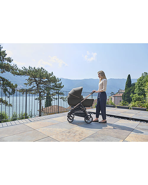 Inglesina Aptica System Quattro - Velvet Grey - Stroller + Standup Cradle + Darwin Car Seat Trio and Duo Strollers
