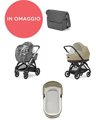 Inglesina Aptica System Quattro - Velvet Grey - Stroller + Standup Cradle + Darwin Car Seat Trio and Duo Strollers
