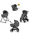 Inglesina Aptica System Quattro - Velvet Grey - Stroller + Standup Cradle + Darwin Recline Car Seat Trio and Duo Strollers