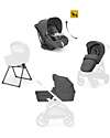 Inglesina Aptica System Trio - Velvet Grey - Stroller Seat + Standup Cradle + Darwin Infant Recline Car Seat Trio and Duo Strollers
