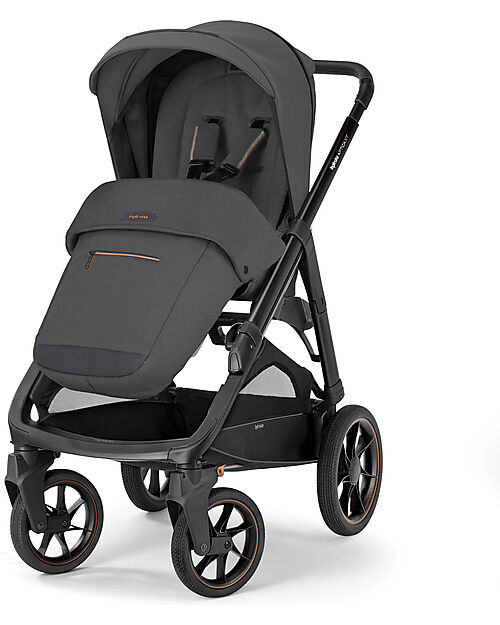 Inglesina Aptica XT Stroller - Magnet Gray - Total Black Frame - Includes Rain Cover Pushchairs