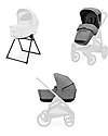 Inglesina Aptica XT System Duo - Canyon Grey - All Season Seat + Open Up Cot Trio and Duo Strollers