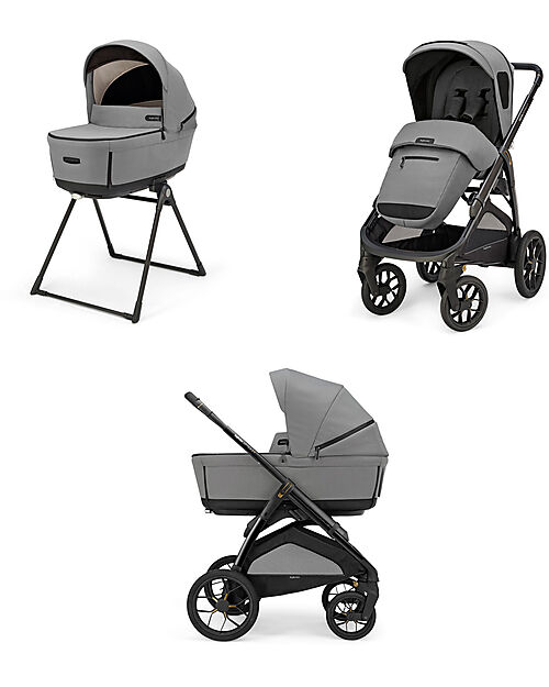 Inglesina Aptica XT System Duo - Canyon Grey - All Season Seat + Open Up Cot Trio and Duo Strollers