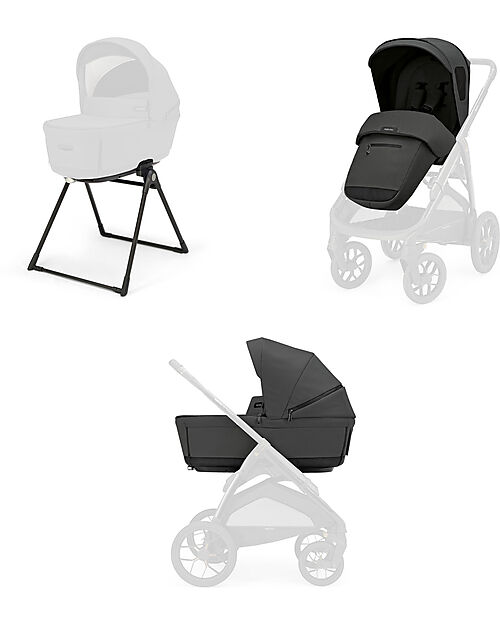 Inglesina Aptica XT System Duo - Magnet Grey - All Season Seat + Open Up Cot Trio and Duo Strollers